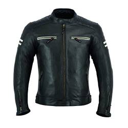 Motorrad-Lederjacke für Herren, Schwarz, Schwarz , L von JACKET4U