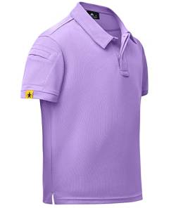 JACKETOWN Boys Poloshirts Jungen Polohemd Kurzarm Sommerliches Outdoor Sport Kinder Poloshirt Regular Fit für Golf, Basketball und Tennis(Violett -2XL) von JACKETOWN