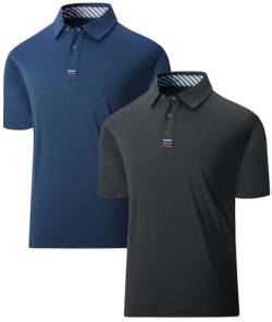 JACKETOWN Polo T-Shirt Herren Schnelltrocknend Poloshirt Casual Herren Einfarbig Bügelfrei Poloshirts-Activewear Set Herren Sommer Atmungsaktive XL von JACKETOWN