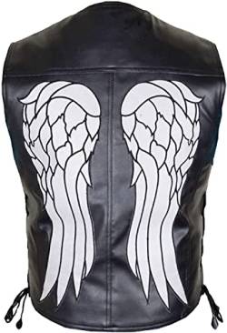 Daryl Dixon Angel Wings Weste | TWD Motorrad Lederweste, Echtleder - Schwarz, XL von JACKETZONE