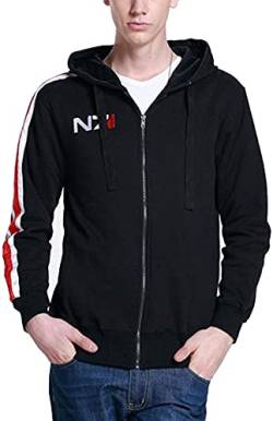 N7 Mass Effect Hoodie Fleece Collection | N7 Logo auf der Brust, Schwarz - N7 Hoodie Herren, XX-Large von JACKETZONE