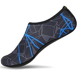 JACKSHIBO Herren Damen Barfuß Wasser Schuhe Unisex Aqua Shoes für Strand Schwimmen Surf Yoga blau Erwachsene M=225-235MM von JACKSHIBO