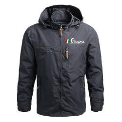 Herren-Kapuzenjacke Für Servizio Vespa Bedruckte Jacken Outdoor-Mantel Mit Stehkragen Mehrere Taschen Sweatshirts Windjacke Geschenk-Dark Blue 10||XXL von JACOJE