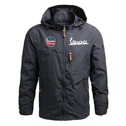 Herren-Kapuzenjacke Für Servizio Vespa Bedruckte Jacken Outdoor-Mantel Mit Stehkragen Mehrere Taschen Sweatshirts Windjacke Geschenk-Dark Blue 6||L von JACOJE