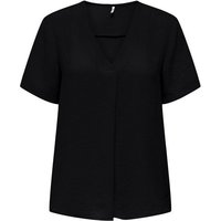 JACQUELINE de YONG Blusenshirt Kurzarm Bluse V-Ausschnitt T-Shirt Business Oberteil JDYDIVYA 5164 in Schwarz von JACQUELINE de YONG