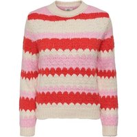 JACQUELINE de YONG Strickpullover Gestreifter Strick Pullover Langarm JDYDINEA 6249 in Rot von JACQUELINE de YONG