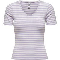 JACQUELINE de YONG T-Shirt Gestreiftes Ripp T-Shirt JDYFRANSISKA 4918 in Lila von JACQUELINE de YONG