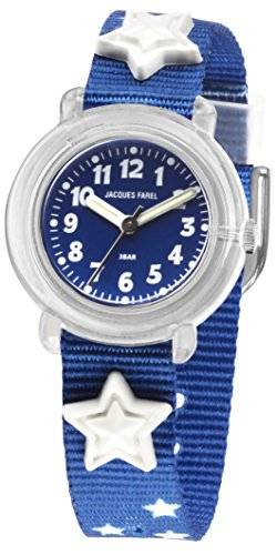 JACQUES FAREL KPA1000 Stern Uhr Junge Kinderuhr Textil 3 bar Analog blau von JACQUES FAREL