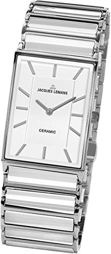 JACQUES LEMANS Damen Analog Quarz Uhr mit Edelstahl Armband 1-1858B von JACQUES LEMANS