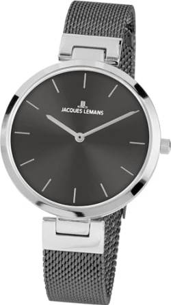 JACQUES LEMANS Damen-Uhren Analog Quarz One Size Anthrazit 32016529 von JACQUES LEMANS