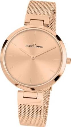 JACQUES LEMANS Damen-Uhren Analog Quarz One Size Roségold 32016530 von JACQUES LEMANS