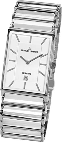 JACQUES LEMANS Herren Analog Quarz Uhr mit Edelstahl Armband 1-1593.1E von JACQUES LEMANS