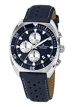 JACQUES LEMANS Herren-Uhren Analog Quarz One Size Blau/Blau 32016859 von JACQUES LEMANS