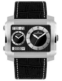 Jacques Lemans Herren-Armbanduhr XL Madrid Analog - Digital Quarz Leder 1-1708A von JACQUES LEMANS