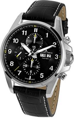 Jacques Lemans Herren Chronograph Automatik Smart Watch Armbanduhr mit Leder Armband 1-1750A von JACQUES LEMANS