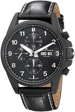 Jacques Lemans Herren Chronograph Automatik Smart Watch Armbanduhr mit Leder Armband 1-1750C von JACQUES LEMANS