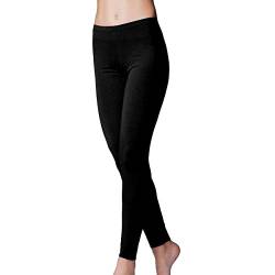 JADEA 1 Stück Leggings für Damen, 4367, warm, aus Baumwolle., Schwarz , S von JADEA