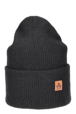 JAIL JAM moderne Unisex Wool Beanie 'Spandau' mit hoher Krempe, Damen Herren Seemannsmütze, doppellagig, Mütze:Black von JAIL JAM