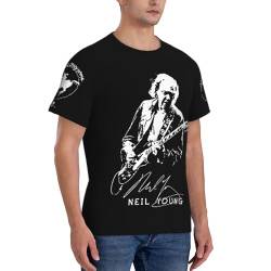 Neil Young Crazy Horse Logo Herren T-Shirt Basic Rundhals T Shirt Kurzarm Kleidung Tops Bluse Tee für Männer Kurzarmshirt Tshirt von JALCH