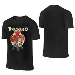 Tenacious D Logo Herren Baumwolle T-Shirt Basic Rundhals T Shirt Kurzarm Kleidung Tops Bluse Tee für Männer Kurzarmshirt Tshirt von JALCH