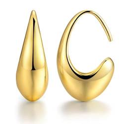 JANDY SHINE Chunky Ohrringe Dupes Hypoallergene 925 Silber Gold Damen Dicke 18K Vergoldet Ohrringe von JANDY SHINE