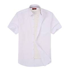 Herren Kurzarm Oxford-Hemd Klassische Passform,Button Down Kragen Und Tasche.Urlaubsbekleidung Freizeithemden. Von Janeo British Apparel. Warm White, 2XL von JANEO BRITISH APPAREL Nos Tibi Serviat UK Co