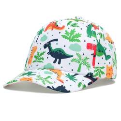 JANGANNSA Baby Children's Baseball Cap for Boys Girls Summer UV Hat Baby Breathable Cap Adjustable Dinosaur Flat Cap von JANGANNSA