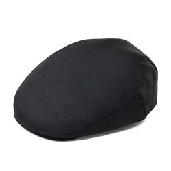 JANGOUL Herren Newsboy Hüte Baumwolle Schiebermütze Verstellbar Gatsby Ivy Irish Hat, Schwarz , 7.5 von JANGOUL