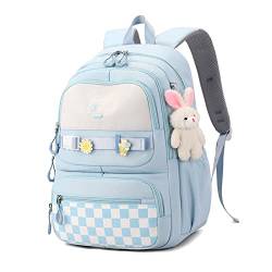 JANSBEN Schulranzen Jungen Schulrucksack mädchen Teenager Schultasche rucksäcke Sporttasche Daypack für Schule Ranzen höhenverstellbar Viele Fächer Laptopfach School Bags Blau Nylon(21L) von JANSBEN