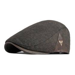 JAOAJ Schiebermütze Herren Barett Cap Herbst Winter,Schirmmützen Cabbie Hunter Hat,Baskenmützen Flat Cap Newsboy Mütze Driving Hüte von JAOAJ