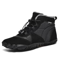 JAOOUU Barfußschuhe Damen Herren Winter Warme Unisex Wasserdicht Barfußschuhe Schnell Trocknend Traillaufschuhe Weich Leicht Fitnessschuhe 815 Schwarz 37EU von JAOOUU