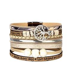 JAOYU Lederarmband Frauen Charms Armbänder für Mädchen Armreif geflochtene handgemachte Schmuck - Schwester, Mutter, Freundschaft Geschenke von JAOYU