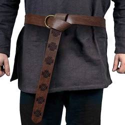 JAOYU Mittelalterlicher Wikingergürtel Leder Renaissance Gürtel für Männer Keltischer Ring Gürtel Ritter Kostüm Cosplay LARP Zubehör von JAOYU