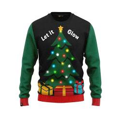 JAP Christmas Holly Jolly mit LED Lampe - Lustiger Hässlicher Weihnachtspullover Für Damen und Herren Ugly Christmas Sweater - 11-13Y von JAP Christmas