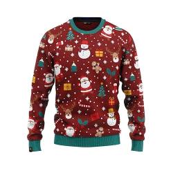 JAP Christmas Schneemann und Weihnachtsmann - Lustiger Hässlicher Weihnachtspullover Für Damen und Herren Ugly Christmas Sweater - L von JAP Christmas