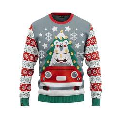 JAP Eisbär im Auto - Lustiger Hässlicher Weihnachtspullover Für Damen und Herren Ugly Christmas Sweater - M von JAP Christmas