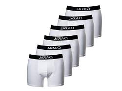 JARAQ Bambus Herren Unterhose Boxershorts 6er Pack Perfekte Passform Anti Loch (2002 - weiß, XXL) von JARAQ