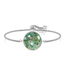 Personalisiertes Armband mit Blumenblättern, Einstellbar, Edelstahl Glas, Künstlicher Quarz. von JARARINGO