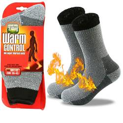 JARSEEN Warme Winter Thermosocken mit Vollplüsch und Wolle Dicke Weiche Stiefel Socken Damen Herren (39-45, Neu Grau) von JARSEEN