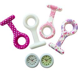 Jas Unisex Krankenschwestern Revers Armbanduhr Silikon (Infektionskontrolle) – Pretty Pink Collection von JAS