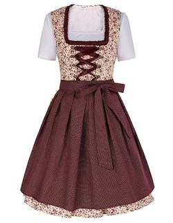 JASAMBAC Deutsches Oktoberfest Dirndl Kleid Halloween Kostüm Dienstmädchen Outfit Khaki M von JASAMBAC