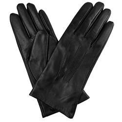 Jasmine Silk Damen Handschuhe, echtes Lammleder, Kaschmir-Futter, Schwarz, Schwarz - schwarz - Größe: Large (7.5-8 inches) von JASMINE SILK