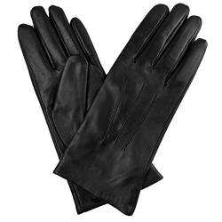 Jasmine Silk Damen Handschuhe, echtes Lammleder, Kaschmir-Futter, Schwarz, Schwarz - schwarz - Größe: Small (6.5-7 inches) von JASMINE SILK
