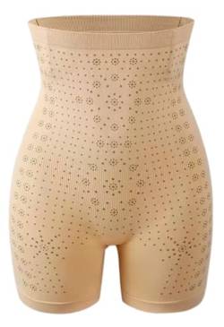 JASUBAI Bauchweg Unterhose Damen, Body Shaper Die Schlankmachende Hose Shapewear, Hohe Taille Formender Figurenformend Miederhose, Fat Burning Tummy Control Detox Bodysuit (Beige) von JASUBAI