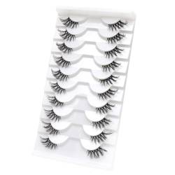 10 Paare Falsche Wimpern, 3D Künstliche Wimpern Natürlich Look Wimpern Fake Curly Wimpern Extensions Künstliche Cluster Lashes Wiederverwendbare flauschige Wimpern DIY Wimpernverlängerung von JAWSEU