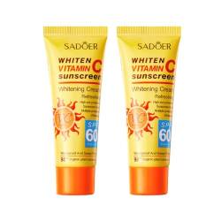 2pcs Vitamin C Sonnencreme LSF 60+ Sonnenlotion Feuchtigkeitsspendende Sonnenschutzlotion Sonnenmilch Sonnenschutz Milch Spf 60+ Sun Lotion Sonnencreme Moisturizer sofort wirksame Sonnenmilch von JAWSEU