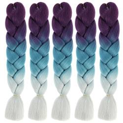 Braid Extensions Flechten Haare, 5 Packs Jumbo Flechten Hair Extensions Colorful Kunsthaar, Kunsthaar zum Crochet Twist Flechten Haar, 60cm/24inch von JAWSEU