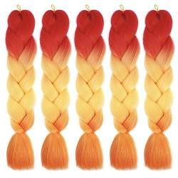 Braid Extensions Flechten Haare, 5 Packs Jumbo Flechten Hair Extensions Colorful Kunsthaar, Kunsthaar zum Crochet Twist Flechten Haar, 60cm/24inch von JAWSEU