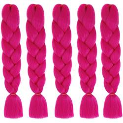 Braiding Hair, 5 Packs Jumbo Flechten Hair Extensions Colorful Kunsthaar, Jumbo-Geflecht, Kunsthaar zum Crochet Twist Flechten Haar, 60cm/24inch von JAWSEU