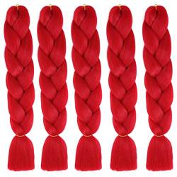 Braiding Hair, 5 Packs Jumbo Flechten Hair Extensions Colorful Kunsthaar, Jumbo-Geflecht, Kunsthaar zum Crochet Twist Flechten Haar, 60cm/24inch von JAWSEU